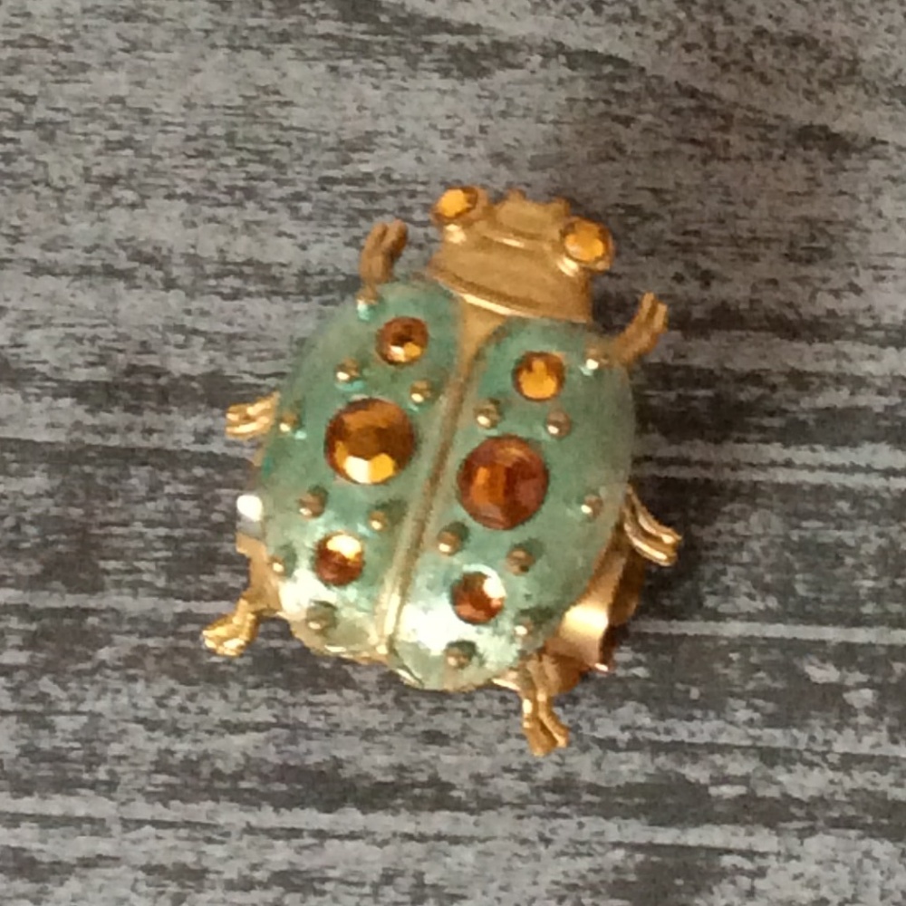 Vintage Rhinestone Ladybug Paper Clip - Picture 2 of 5